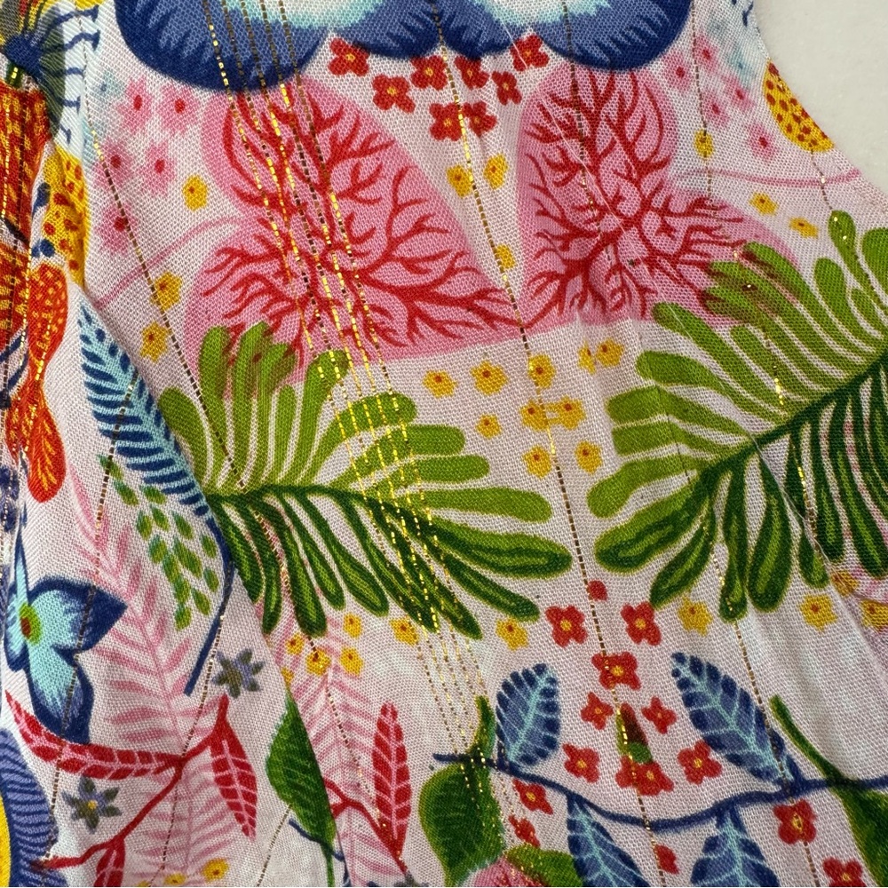 Floral Multicolor Women's Robe with Belt - Picture 3 of 8